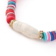 Rainbow Polymer Clay Heishi Beads Stretch Bracelets BJEW-JB05865-01-2