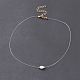 Natural Pearl Pendant Necklace with Nylon Wire for Women NJEW-JN03828-2