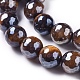 Electroplated Natural Tiger Eye Beads Strands X-G-F660-01-8mm-3