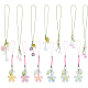 Nbeadsb 12 pièces 12 styles de décorations suspendues en forme de fleur HJEW-NB0002-01-1