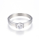 316 acero inoxidable anillos de dedo de circonio cúbico RJEW-P119-02-6#-3