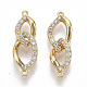 Brass Micro Pave Clear Cubic Zirconia Links connectors KK-S355-023-NF-2