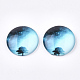 Cabochons en verre imprimé motif ciel étoilé X-GGLA-N004-25mm-D56-1