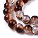 Brins de perles de verre peintes à cuisson craquelée transparente DGLA-T003-01C-16-3