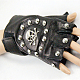 パンクの革の頭蓋骨とリベット手袋  ブラック  110mm AJEW-O016-04-4