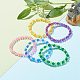 Bracelets extensibles en perles rondes acryliques transparentes pour enfants BJEW-JB06505-3