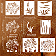 6 stücke 6 arten agapanthus thema haustier aushöhlen zeichnung malschablonen DIY-WH0394-0027-2