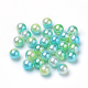 Rainbow Acrylic Imitation Pearl Beads OACR-R065-5mm-03-1