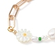 Bracelet de perles de coquillage naturel de tournesol X1-BJEW-TA00027-3