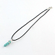 Synthetic Turquoise Pendant Necklaces with Waxed Cord NJEW-R230-01-2