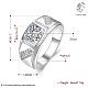 メンズクラシックブラスキュービックジルコニアワイドバンドフィンガー指輪  プラチナ  usサイズ8（18.1mm） RJEW-BB06362-8P-5
