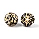 Круглые бусины из АБС-пластика с леопардовым принтом&nbsp;SACR-T017-75A-01-2