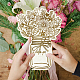 Biglietto di auguri con bouquet di fiori in legno AJEW-WH0441-001-6