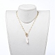 Paperclip Chains Necklace & Dangle Earring Jewelry Sets SJEW-JS01099-4