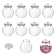 CHGCRAFT 10Pcs Mini Clear Glass Globe Bottles Glass Dome Cover Vial Pendant Charms with 10Pcs Silver Tone Brass Covers for Earring Pendant Jewelry Making GGLA-CA0001-02-1