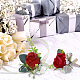 Craspire 2 pz 2 stile panno di seta imitazione fiore all'occhiello corpetto rosa AJEW-CP0001-61C-5