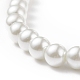 Glass Pearl Round Beaded Necklace for Men Women NJEW-JN03923-02-4