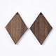 Colgantes de madera de nogal sin teñir X-WOOD-T023-08-2