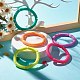 Candy Color Chunky Acrylic Curved Tube Beads Stretch Bracelets for Women BJEW-JB07312-3
