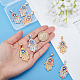 DICOSMETIC 8pcs 2 Colors 38mm 304 Stainless Steel Hamsa Hand Pendants with Evil Eye Hand of Fatima Charms Third Eye Pendants with Colorful Rhinestone for Jeweilry Making STAS-DC0002-68-2