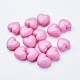Cuentas sólidas de corazón de acrílico grueso de color rosa fuerte para joyería de niños de moda diy X-SACR-10X11-7-1