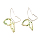 Orecchini pendenti con perle di vetro farfalla per ragazze donne EJEW-JE04658-03-4