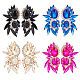 ANATTASOUL 4 Pairs 4 Colors Rhinestone Mask Shape Stud Earrings EJEW-AN0002-59-1