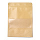 再封可能なクラフト紙袋  再封可能なバッグ  小さなクラフト紙ドイパック  窓付き  ナバホホワイト  20x14x0.3cm OPP-S004-01E-01-2