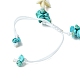 Synthetic Turquoise Starfish & Natural Shell Braided Bead Bracelets BJEW-TA00371-4