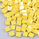 2穴不透明ガラスシードビーズ  光沢のある  長方形  ゴールド  5x4.5~5.5x2~2.5mm  穴：0.5~0.8mm SEED-S023-07L-1