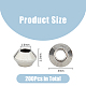 Dicosmetic 200pcs rondelle 304 perles intercalaires en acier inoxydable STAS-DC0015-10-2