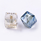 Rainbow Plated Faceted Cube Electorplated Glass Beads X-EGLA-E006-M1-2
