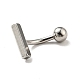 304 Stainless Steel T-Shaped Curved Barbell AJEW-G041-04P-4