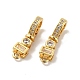 Brass Micro Pave Clear Cubic Zirconia Fold Over Clasps KK-G419-31G-2
