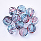 Two Tone Transparent Spray Painted Acrylic Corrugated Beads X-ACRP-T005-52-M-2