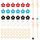Wadorn 24 pièces 4 couleurs fleur ccb pendentifs en émail plastique DIY-WR0001-03-1