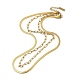 304 Doppelschicht-Halskette aus Edelstahl mit Büroklammer und Fischgrätenketten für Männer und Frauen NJEW-E046-01G-1