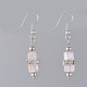 Electroplate Glass Dangle Earrings EJEW-JE03687-04-1