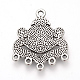 Tibetan Style Alloy Cabochon and Rhinestone Connector Settings TIBE-Q075-11AS-LF-2