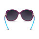 ファッションスタースタイルの女性の夏のサングラス  青いプラスチックフレームとPC空間レンズ  真っ黒な  5.4x14.5cm SG-BB14523-2-6