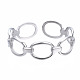 304 anello per polsino aperto avvolgente ovale in acciaio inossidabile RJEW-T023-68P-1
