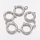 Platinum Color Brass Bolt Spring Ring Necklace End Clasps X-KK-H417-N-1