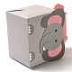 紙カップケーキボックス  ポータブルギフトボックス  結婚式のキャンディーボックス用  動物の柄の四角  象模様  8.5x11.5x15cm CON-I009-14B-5