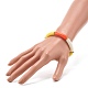 Curved Tube Opaque Acrylic Beads Stretch Bracelet for Teen Girl Women BJEW-JB06940-01-3