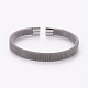 304 Stainless Steel Mesh Bangles X-AJEW-O172-08P-1