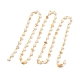 Handmade Chains. Natural Freshwater Shell Round Bead Chain AJEW-JB01084-01-3