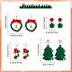 Anattasoul 4 Paar baumelnde Ohrringe im 4-Stil-Weihnachtsmotiv mit Glöckchen und Schleife aus Legierung EJEW-AN0001-98-2