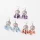Pierres précieuses boucles d'oreilles chandelier naturel EJEW-JE02055-1