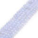 Chapelets de perles en agate avec dentelle bleue naturelle G-D463-04-1