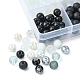 375 Uds. 15 estilos imitación jade y perla y cuentas de vidrio pintadas para hornear GLAA-FS0001-34-3